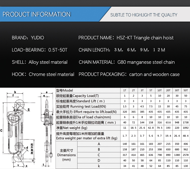 HSZ-KT -type chain hoist